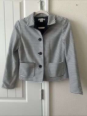 Liz Claiborne Black & White Striped Blazer Jacket